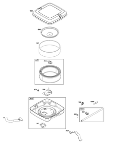 Air Cleaner Group Diagram and Parts List for 356447-3542-G1 200000 - 399999 Briggs and Stratton Engine